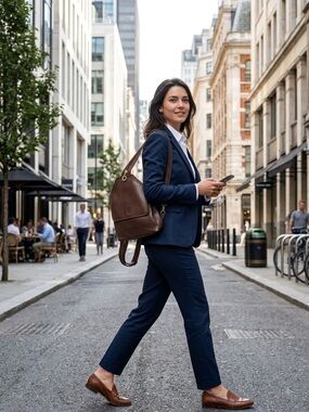 Classic Ted Lapidus Brown Leather Backpack